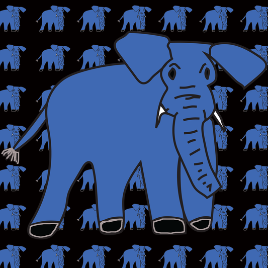Samson the Blue Elephant - Acid Blotter Art